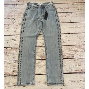 Free People One Teaspoon Studded‎ High Waist Awesome Baggies Denim Jeans 25 NWT